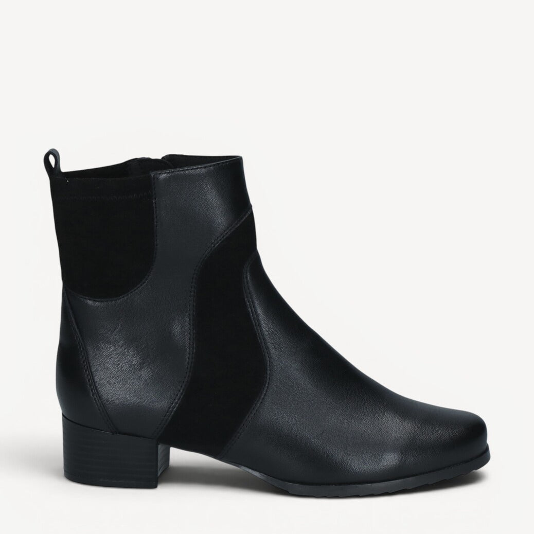 DAMES BOOTS+KORT LAARS-Zwart leer
