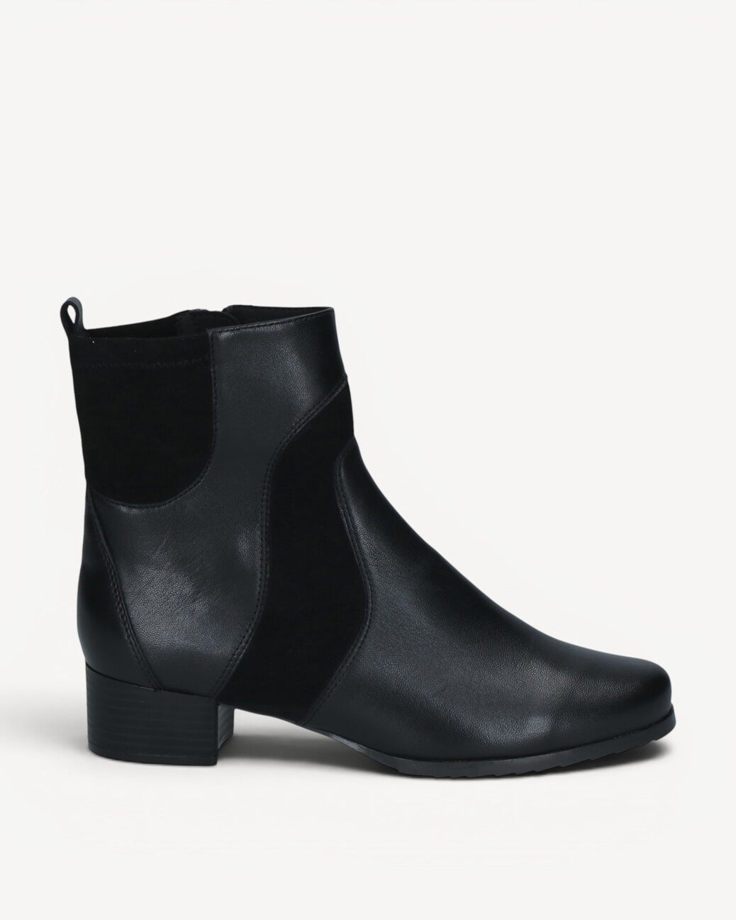 DAMES BOOTS+KORT LAARS-Zwart leer