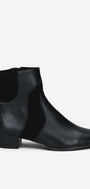 DAMES BOOTS+KORT LAARS-Zwart leer