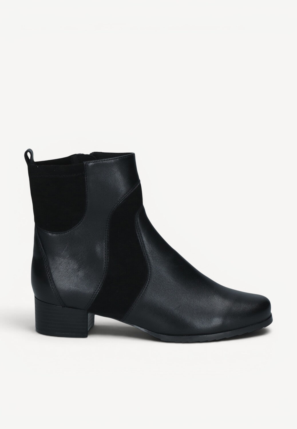 DAMES BOOTS+KORT LAARS-Zwart leer