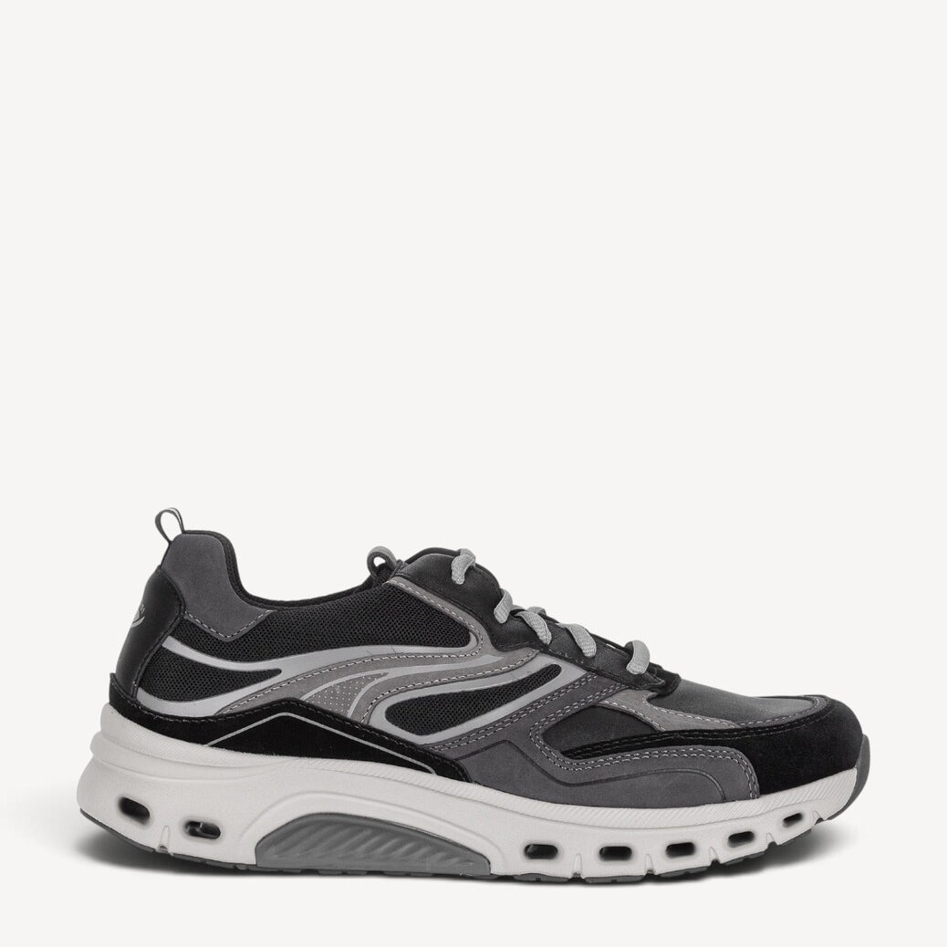 Heren veterschoenen-Zwart combi kleur