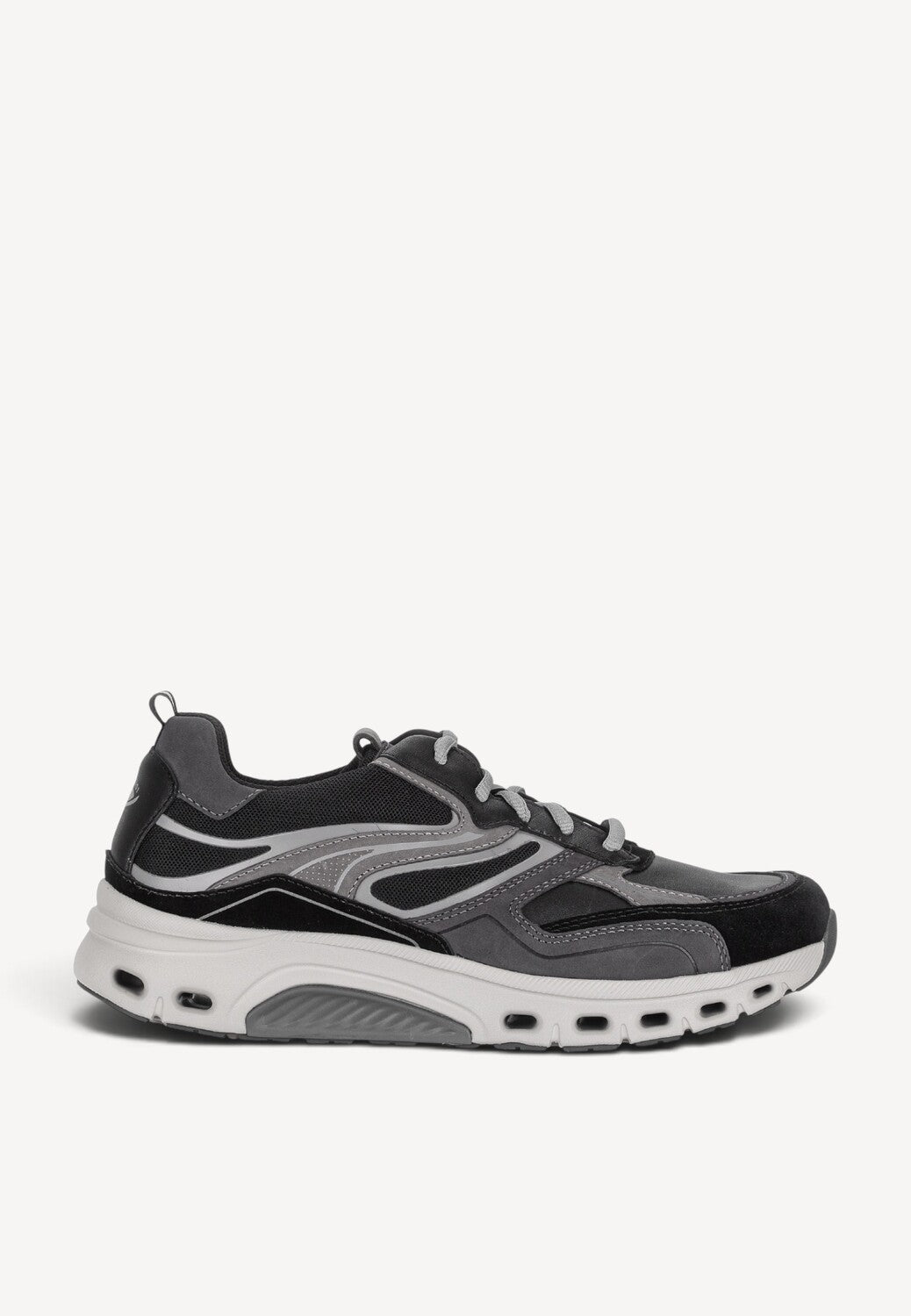 Heren veterschoenen-Zwart combi kleur