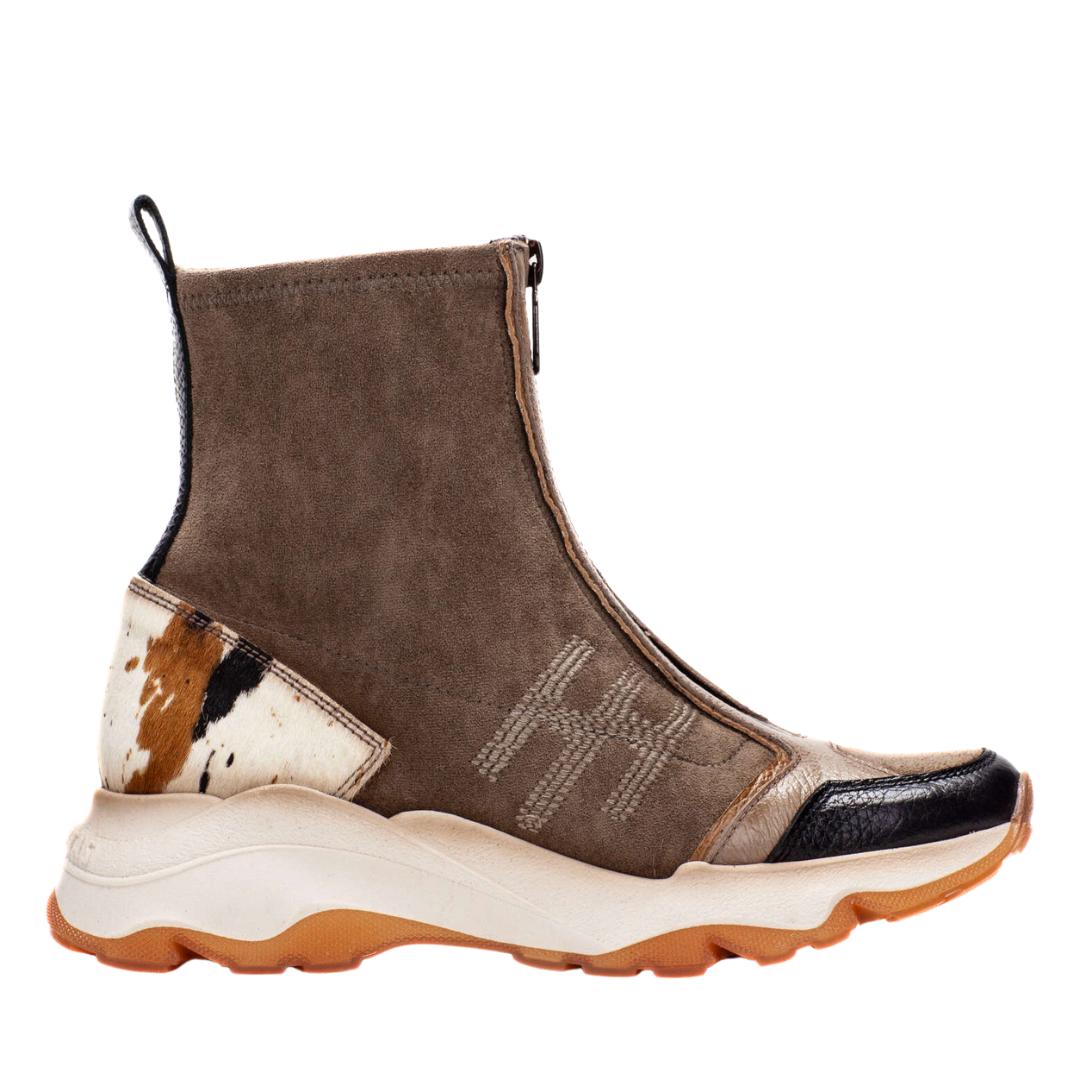 DAMES BOOTS+KORT LAARS-Beige combi kleur