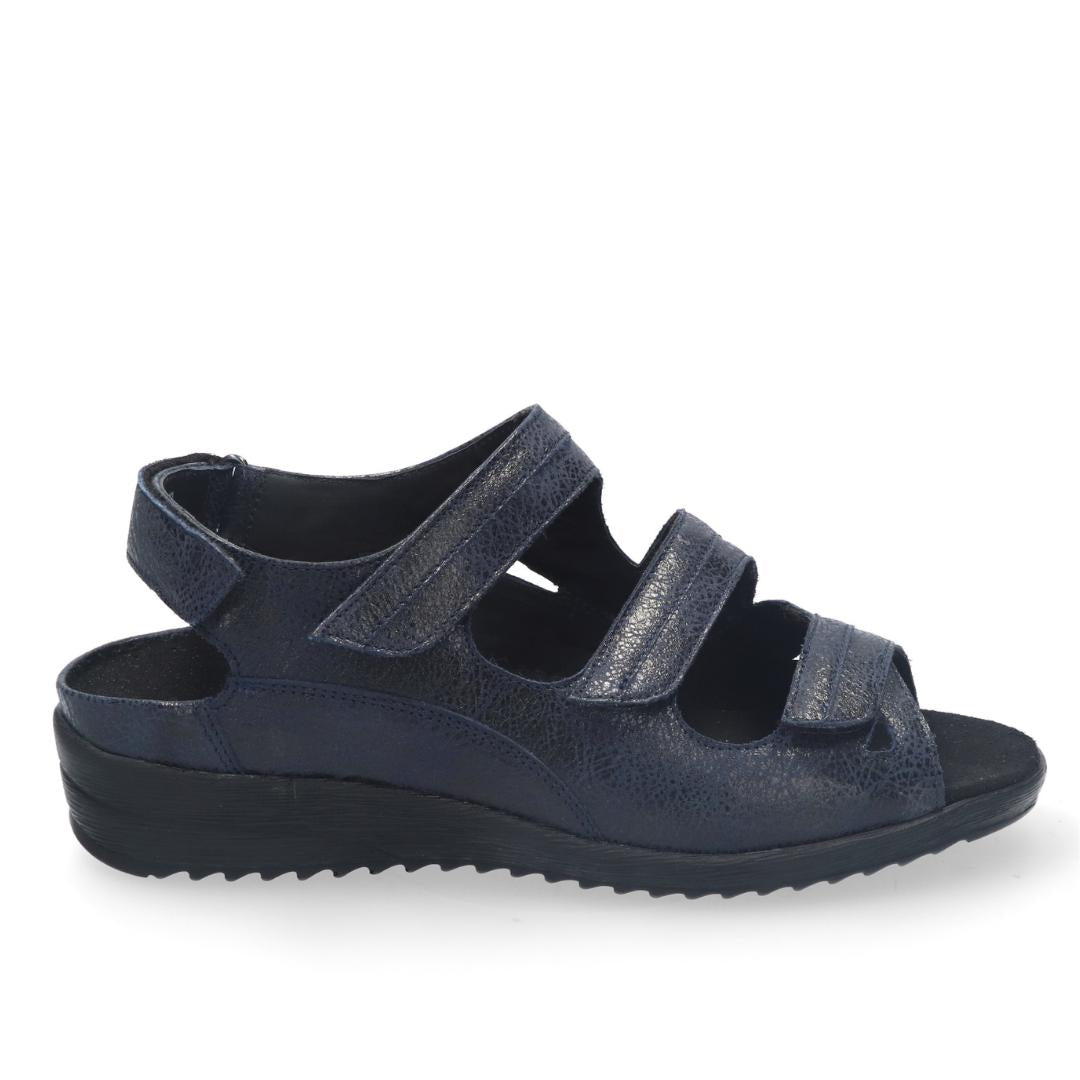 DAMES OPEN SCHOENEN-Blauw leer