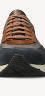 Heren veterschoenen-Blauw suède/nubuck