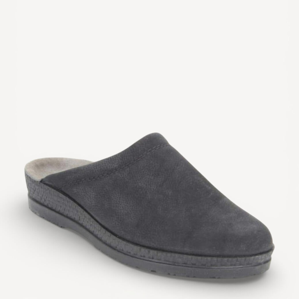 Heren muil pantoffels-Zwart suède