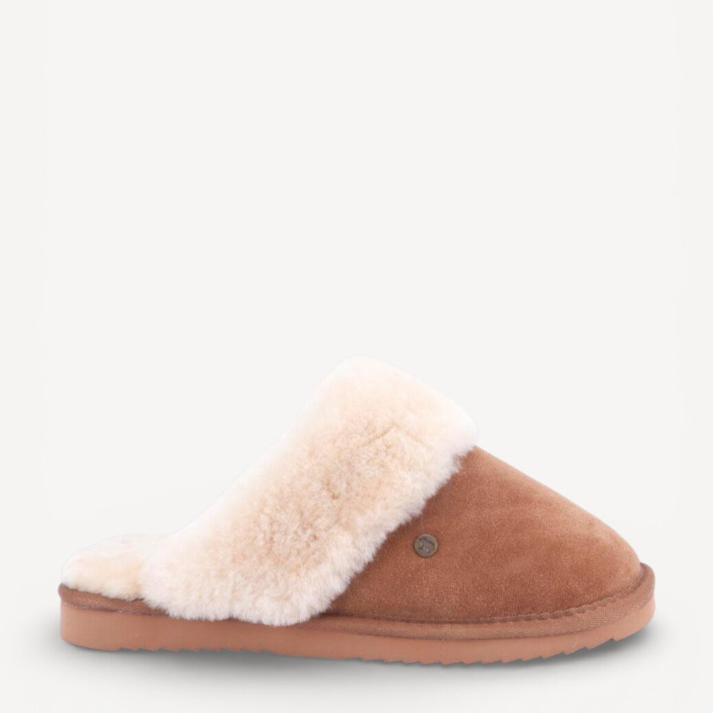 Dames muil pantoffels-Bruin suède