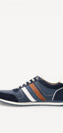 Heren veterschoenen-Blauw leer