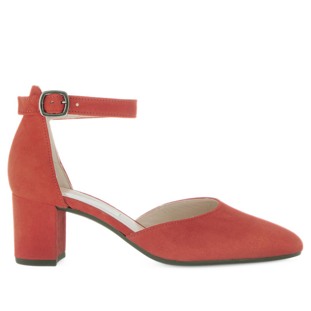 BALLERINAS + PUMPS-Rood suède/nubuck