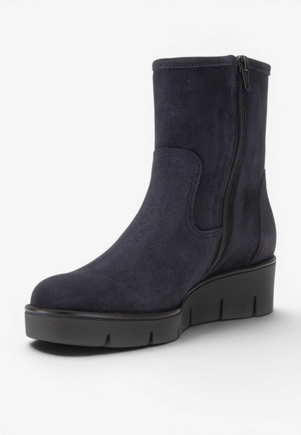 DAMES BOOTS+KORT LAARS-Blauw suède/nubuck
