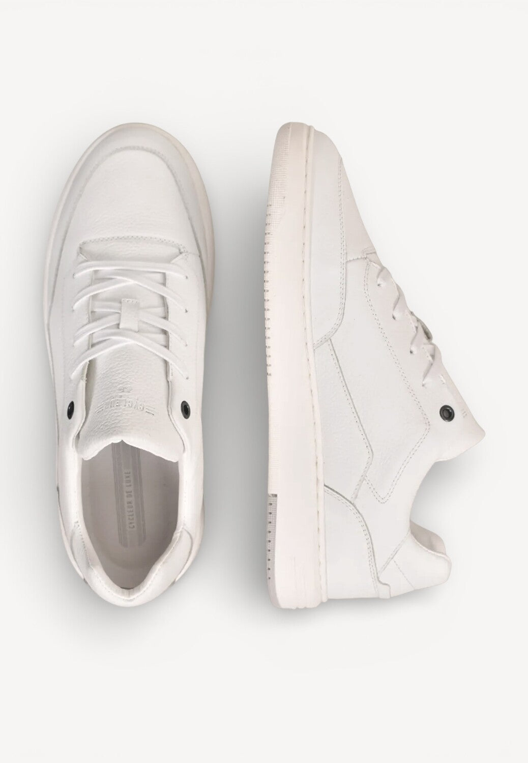 Heren veterschoenen-Wit leer