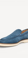Heren instapper-Blauw suède/nubuck