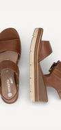 DAMES OPEN SCHOENEN-Bruin leer