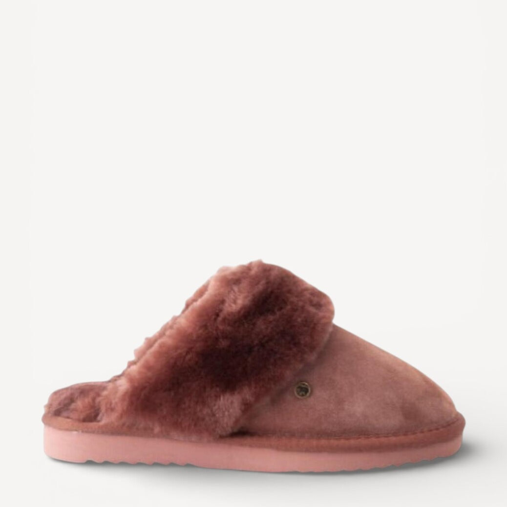 Dames muil pantoffels-Rood suède/nubuck