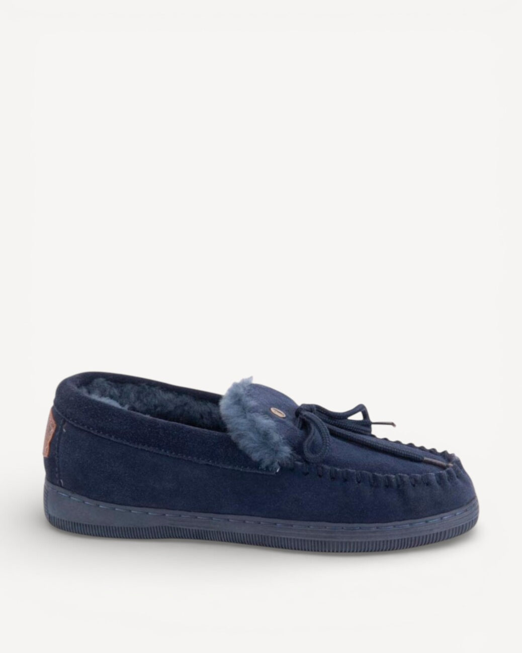 Dames dichte pantoffels-Blauw suède/nubuck