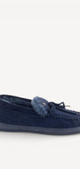 Dames dichte pantoffels-Blauw suède/nubuck
