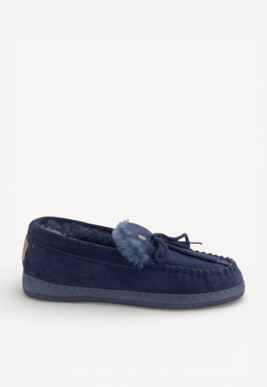 Dames dichte pantoffels-Blauw suède/nubuck