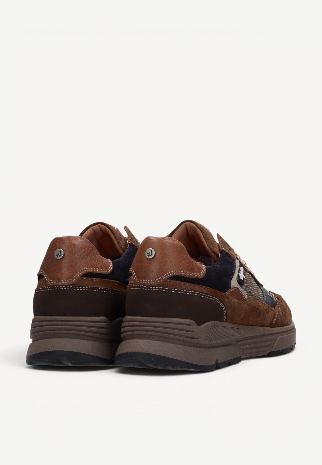 Heren veterschoenen-Bruin combi kleur