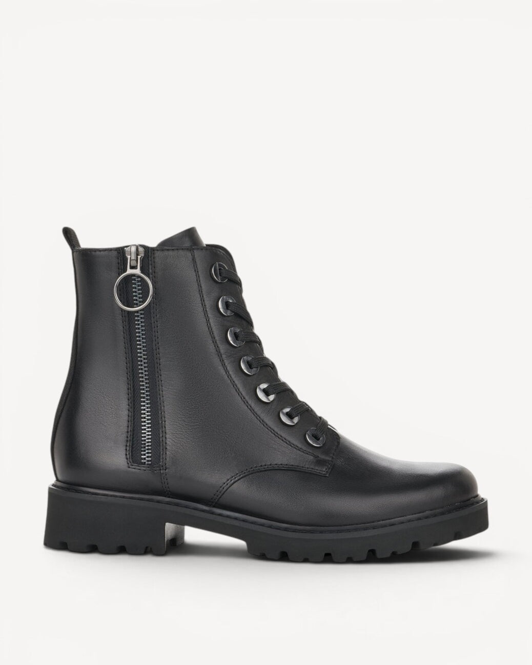 DAMES BOOTS+KORT LAARS-Zwart leer