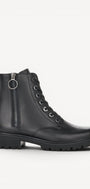 DAMES BOOTS+KORT LAARS-Zwart leer