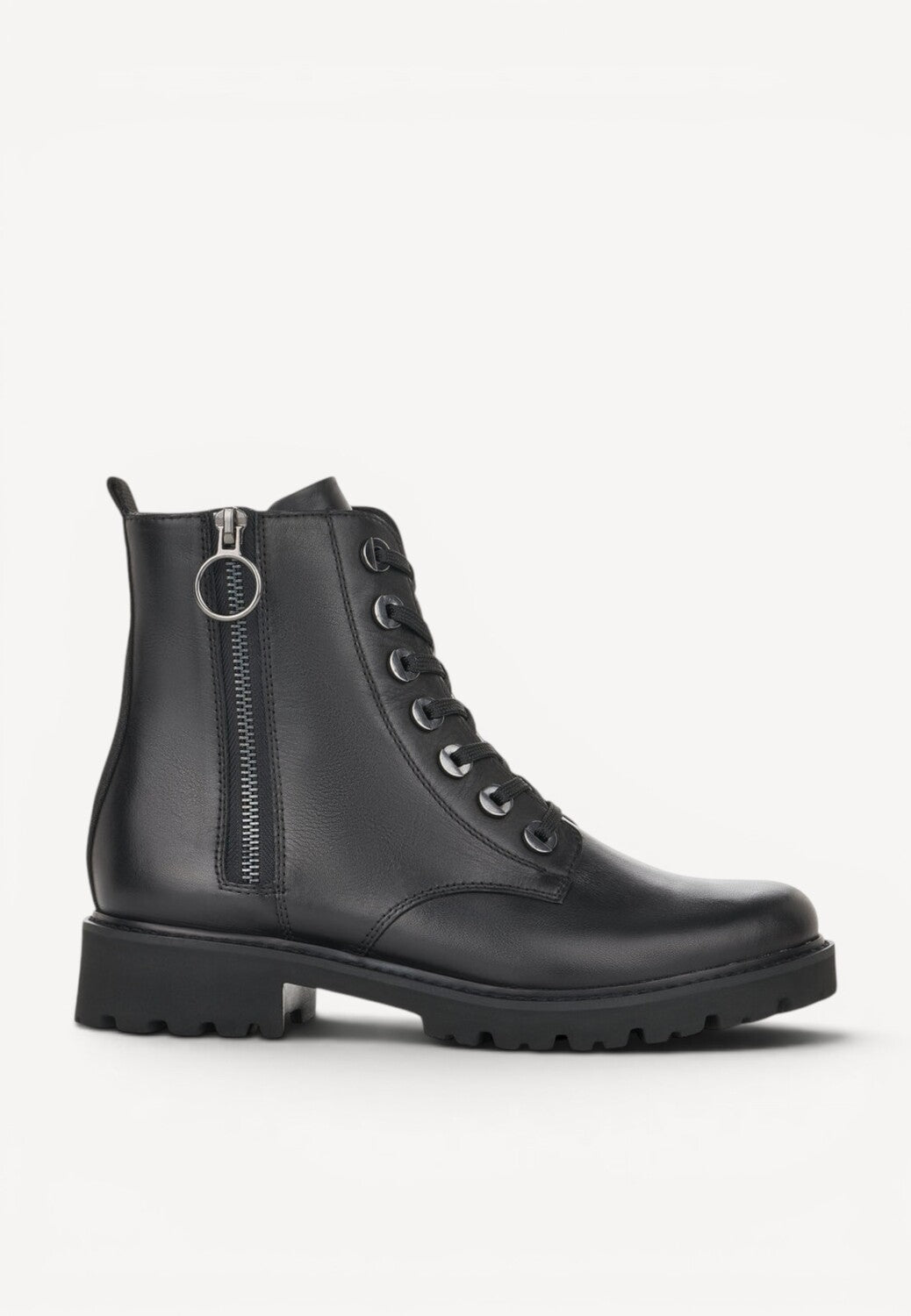 DAMES BOOTS+KORT LAARS-Zwart leer