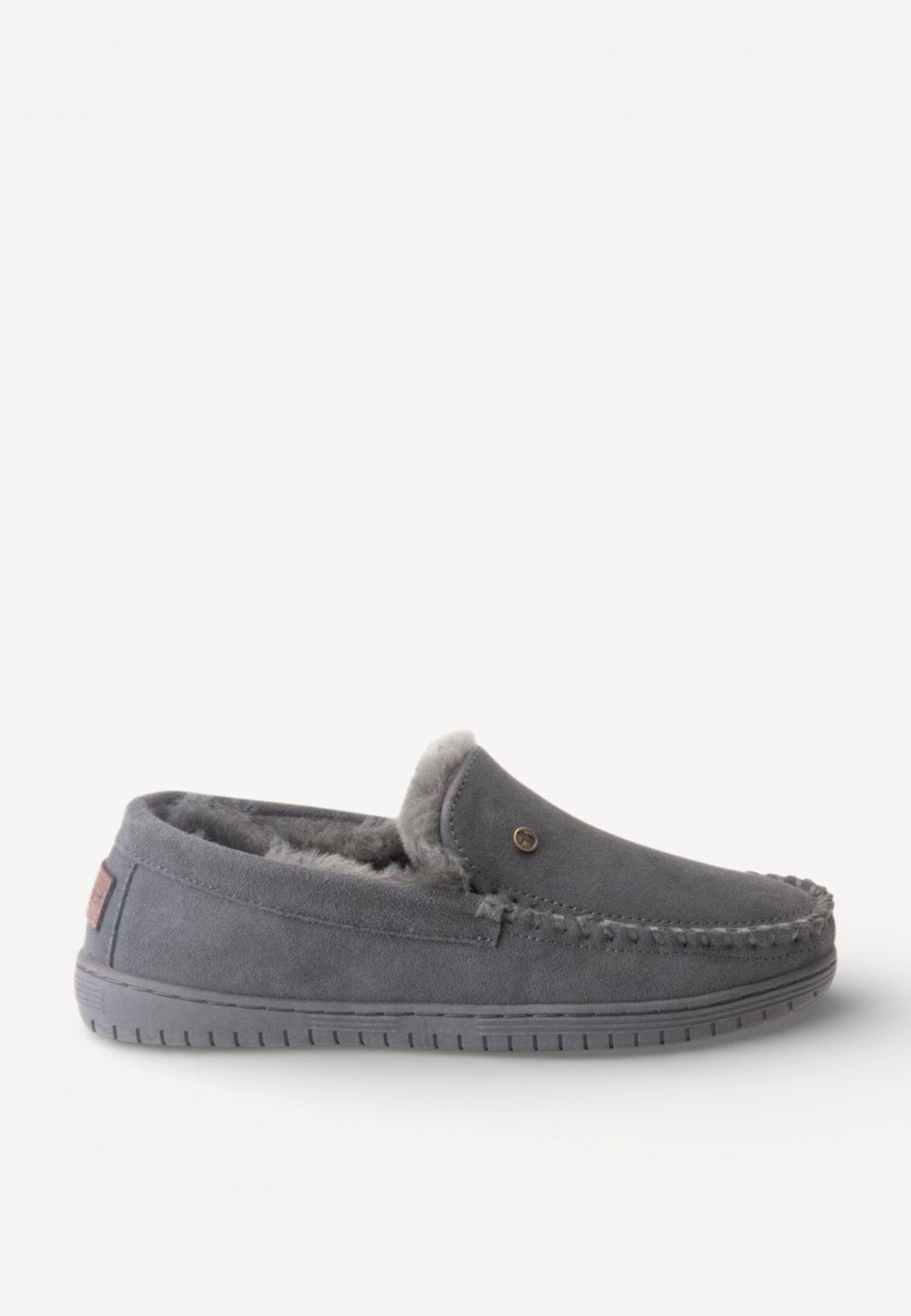 Heren dichte pantoffels-Grijs suède