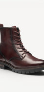 DAMES BOOTS+KORT LAARS-Rood leer
