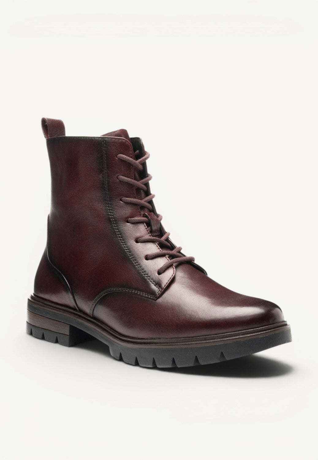DAMES BOOTS+KORT LAARS-Rood leer
