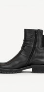 DAMES BOOTS+KORT LAARS-Zwart leer