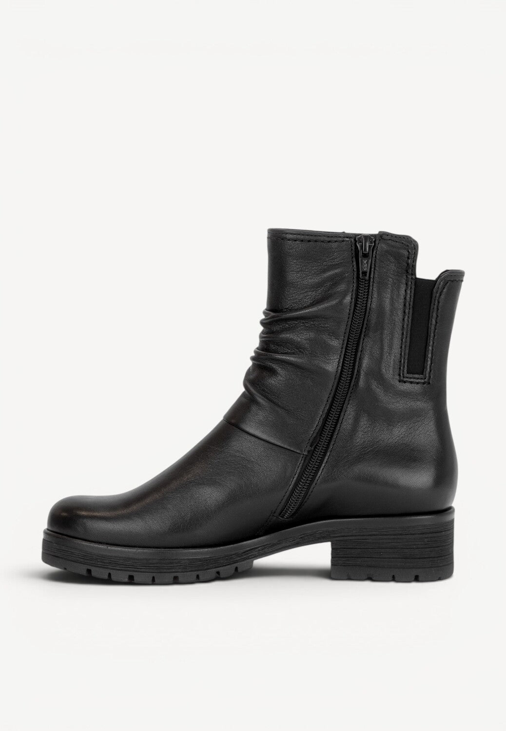 DAMES BOOTS+KORT LAARS-Zwart leer