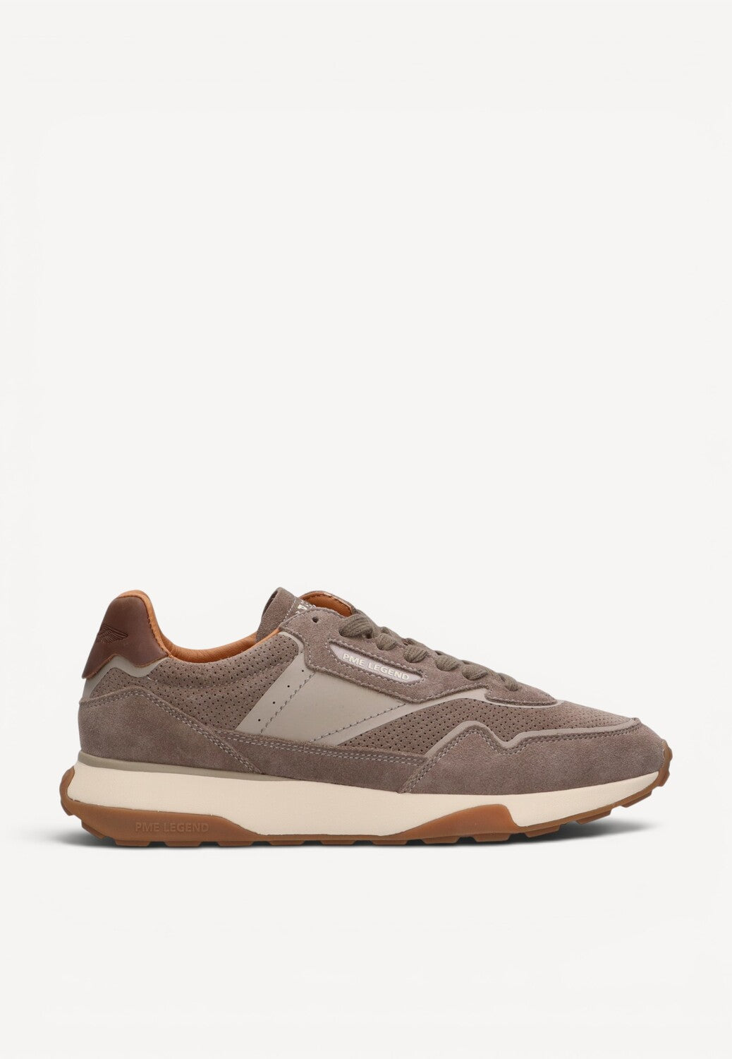Heren veterschoenen-Beige suède/nubuck