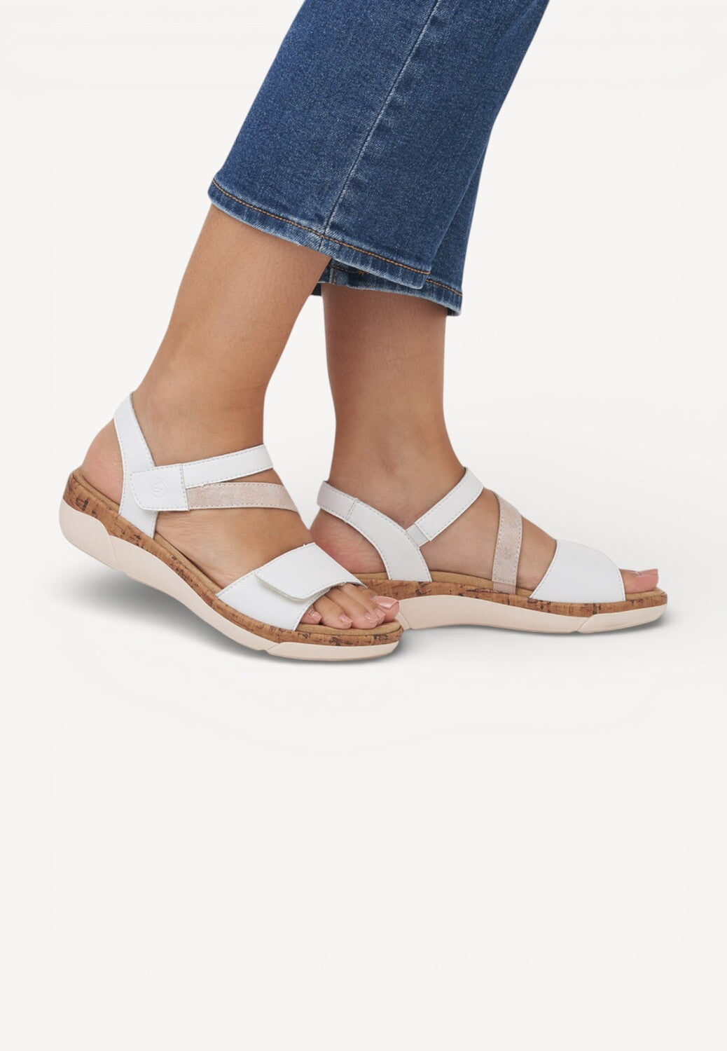 DAMES OPEN SCHOENEN-Wit combi kleur