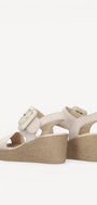 DAMES OPEN SCHOENEN-Beige suède/nubuck