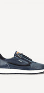 Heren veterschoenen-Blauw leer