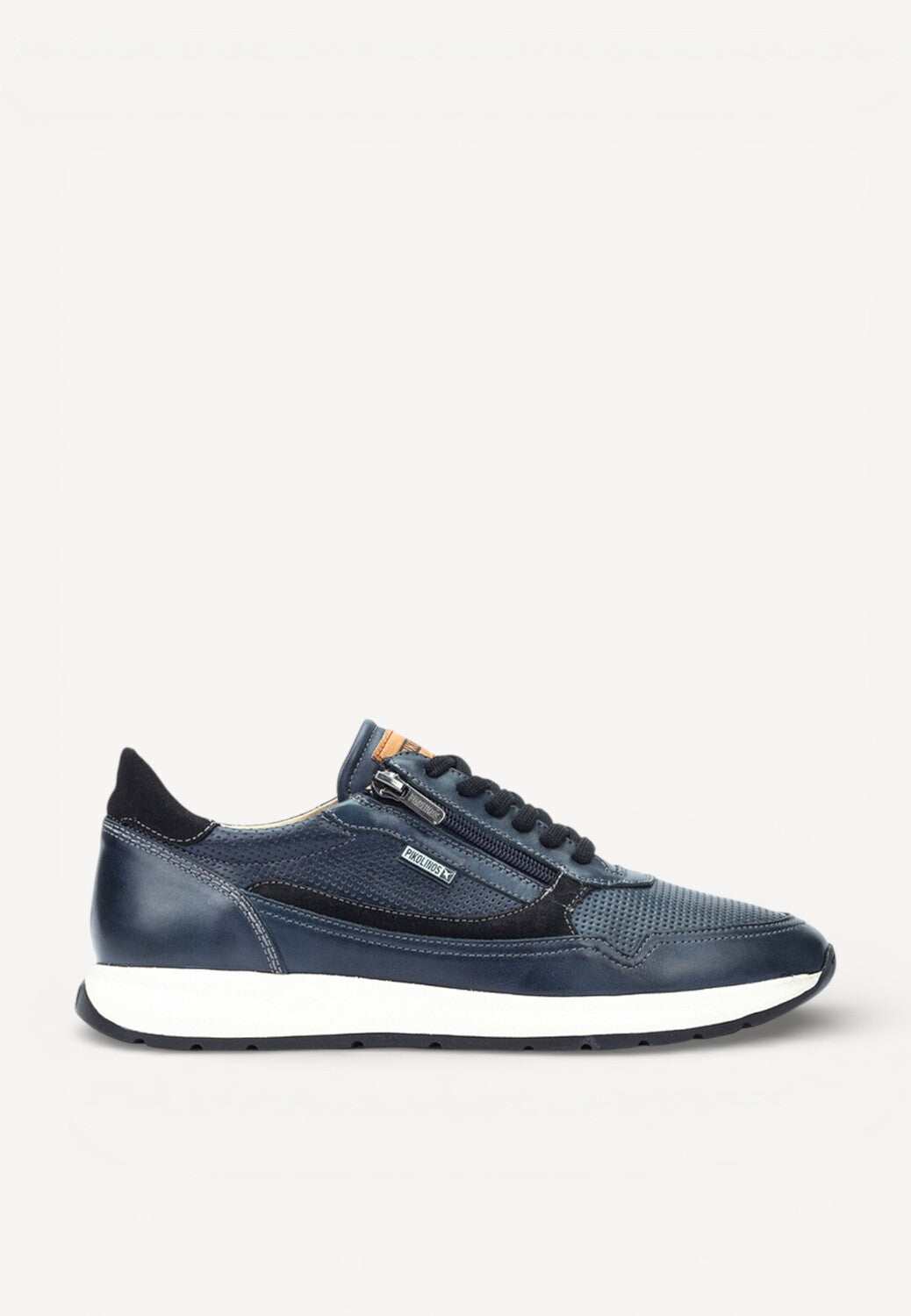Heren veterschoenen-Blauw leer