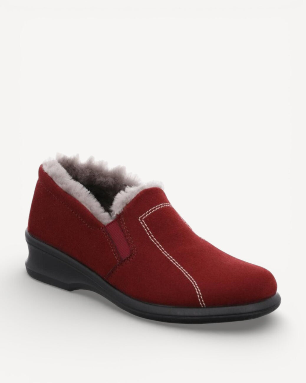 Dames dichte pantoffels-Rood suède/nubuck
