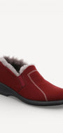 Dames dichte pantoffels-Rood suède/nubuck