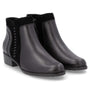 DAMES BOOTS+KORT LAARS-Zwart leer