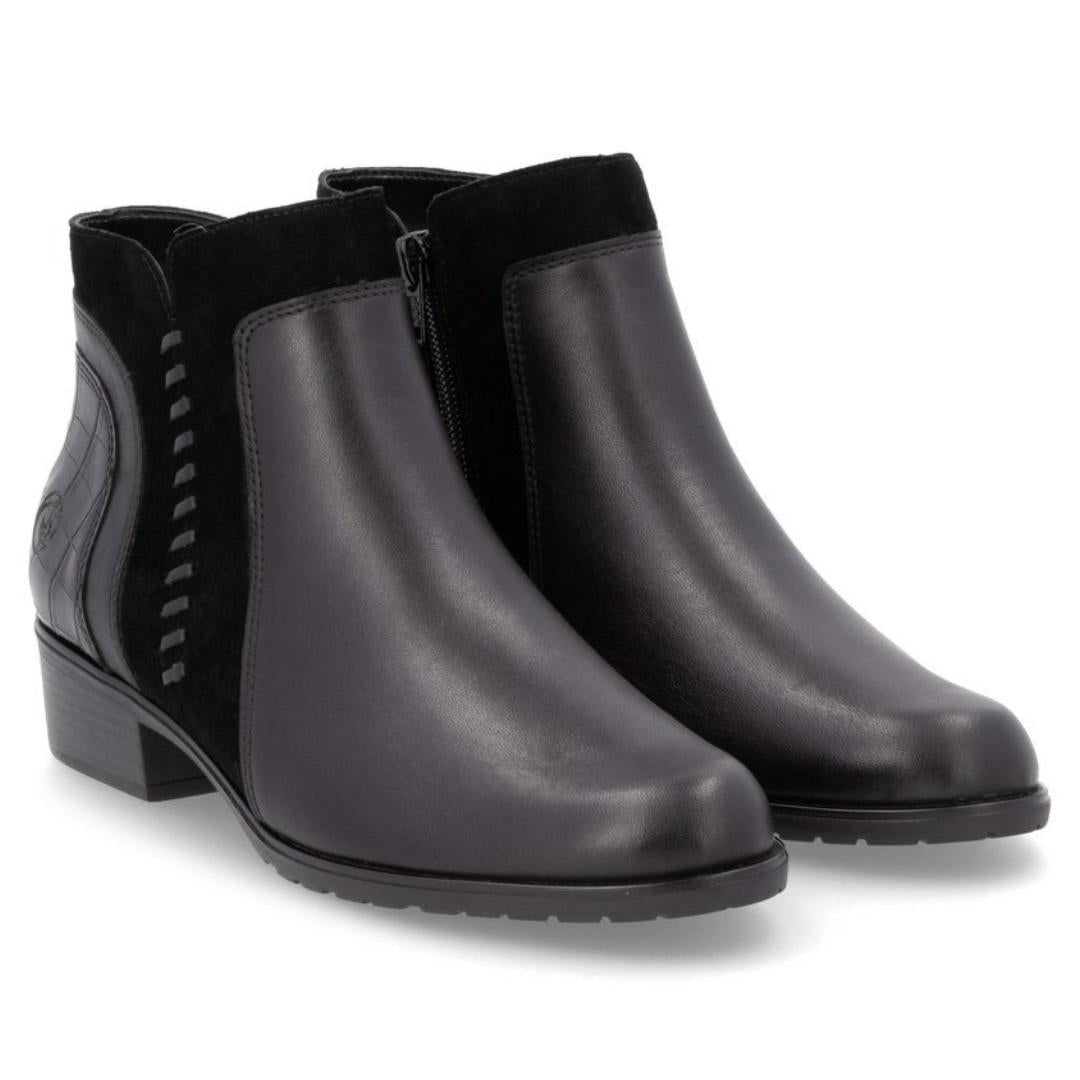 DAMES BOOTS+KORT LAARS-Zwart leer