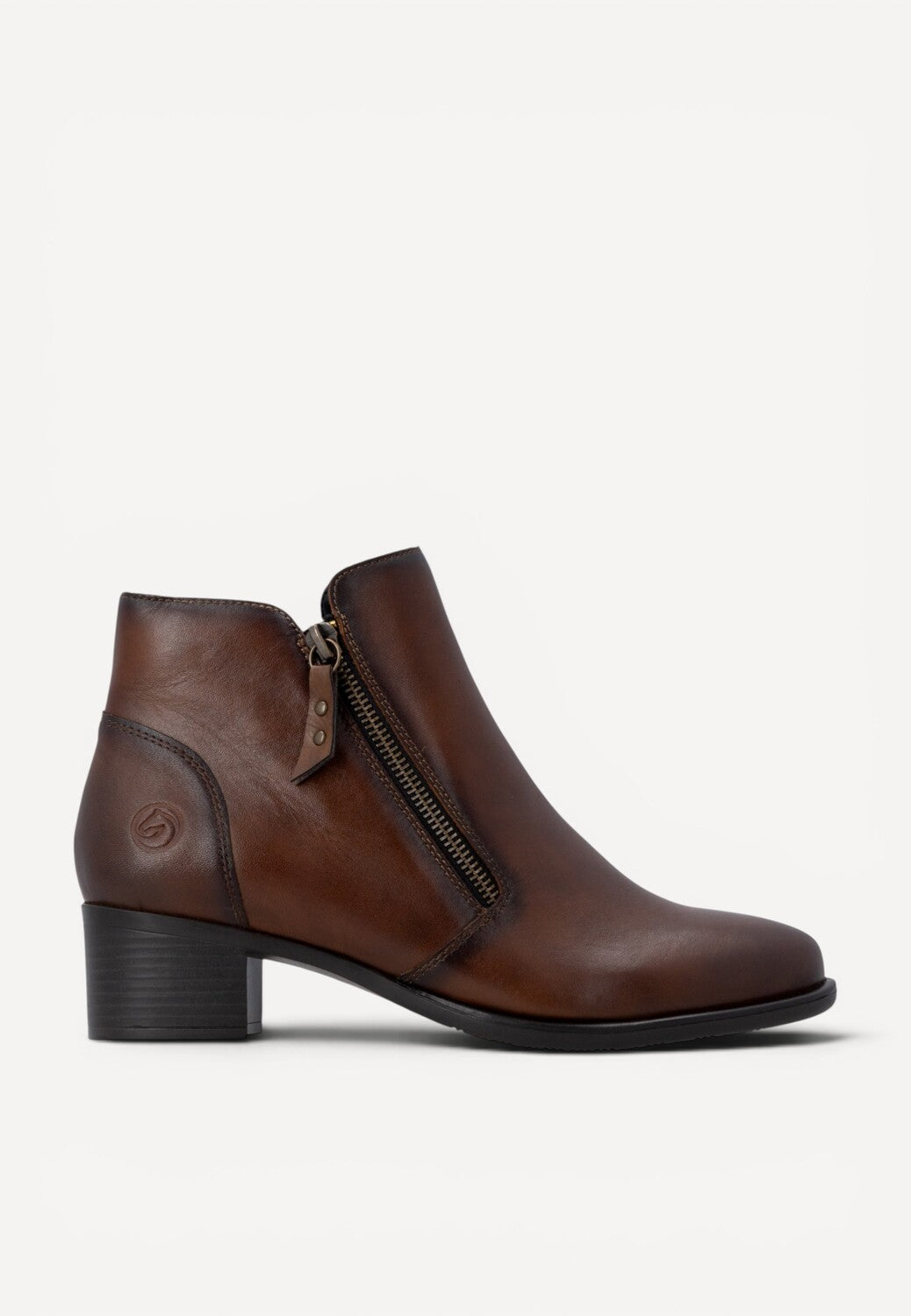 DAMES BOOTS+KORT LAARS-Bruin leer