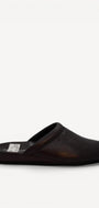 Heren muil pantoffels-Zwart leer