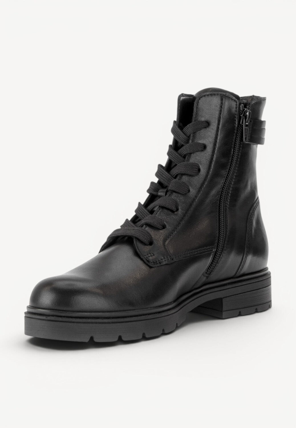 DAMES BOOTS+KORT LAARS-Zwart leer