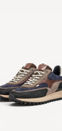 Heren veterschoenen-Blauw combi kleur