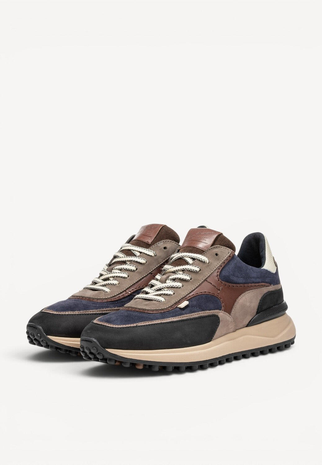 Heren veterschoenen-Blauw combi kleur