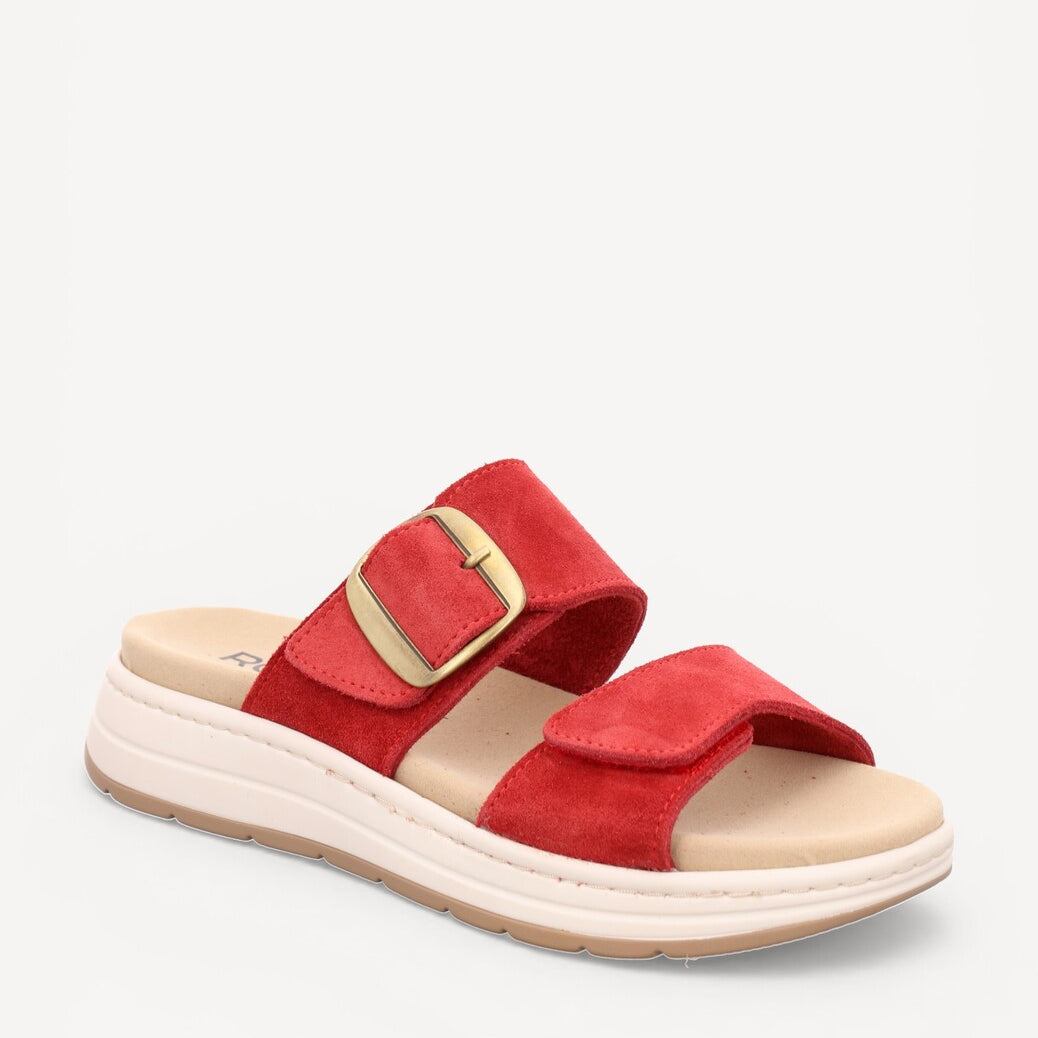 DAMES OPEN SCHOENEN-Rood suède/nubuck