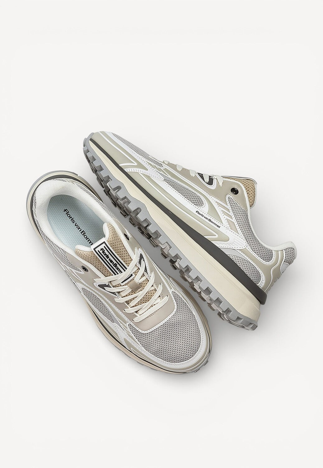 Heren veterschoenen-Beige combi kleur