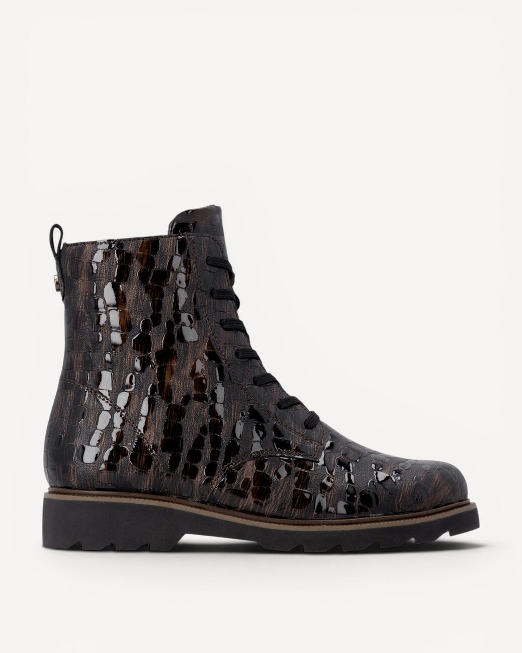 DAMES BOOTS+KORT LAARS-Bruin leer