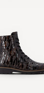 DAMES BOOTS+KORT LAARS-Bruin leer