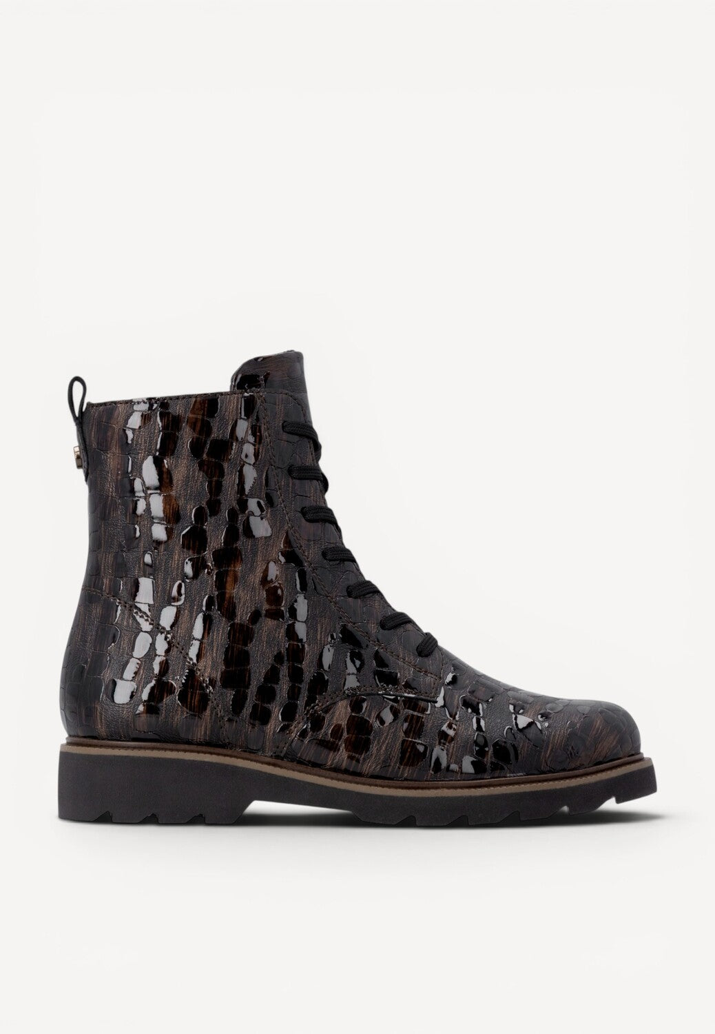 DAMES BOOTS+KORT LAARS-Bruin leer