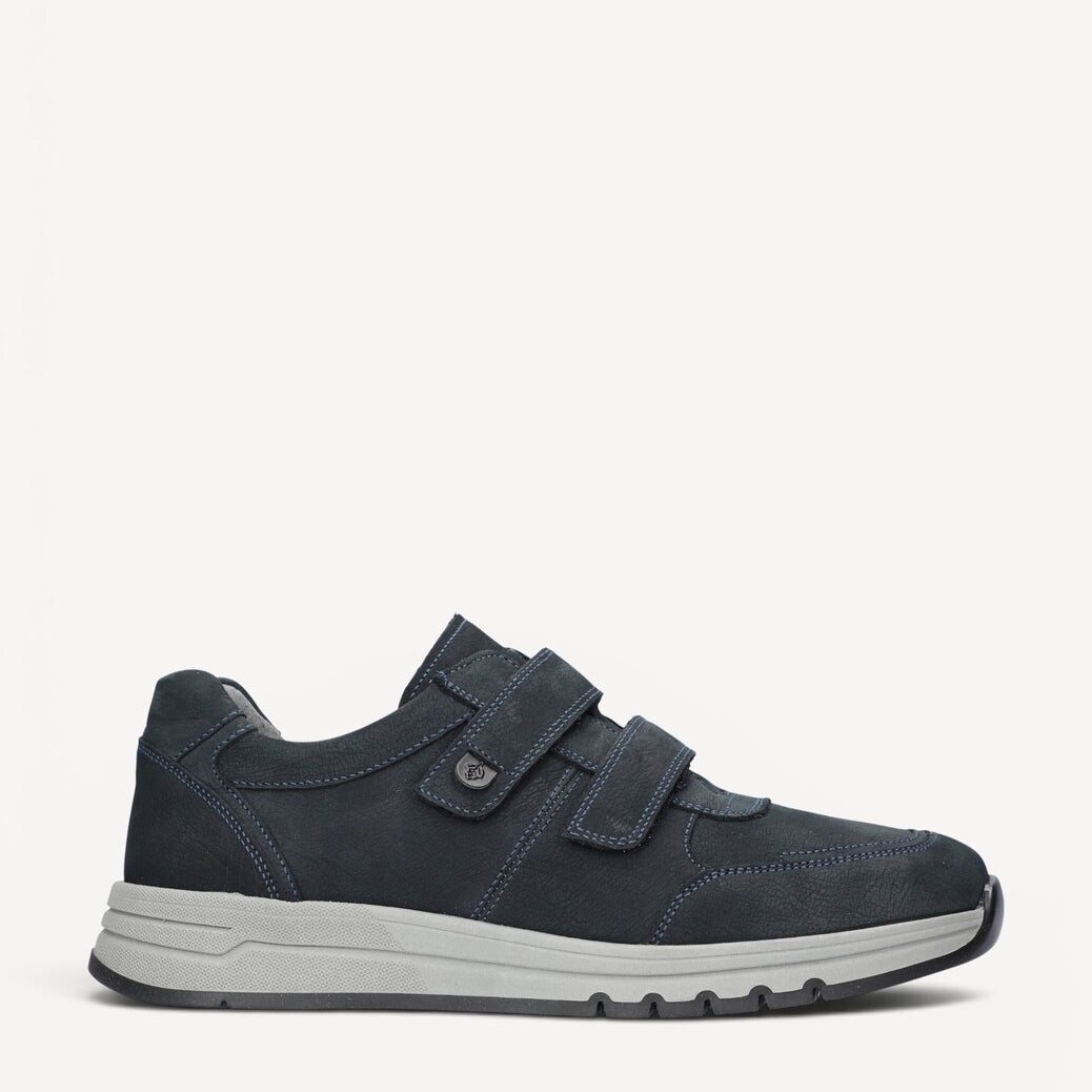 Heren veterschoenen-Blauw suède/nubuck